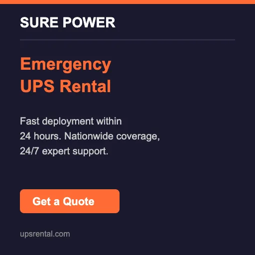 Sure Power, Inc. ChatGPT ad — Emergency UPS Rental | Fast Deployment