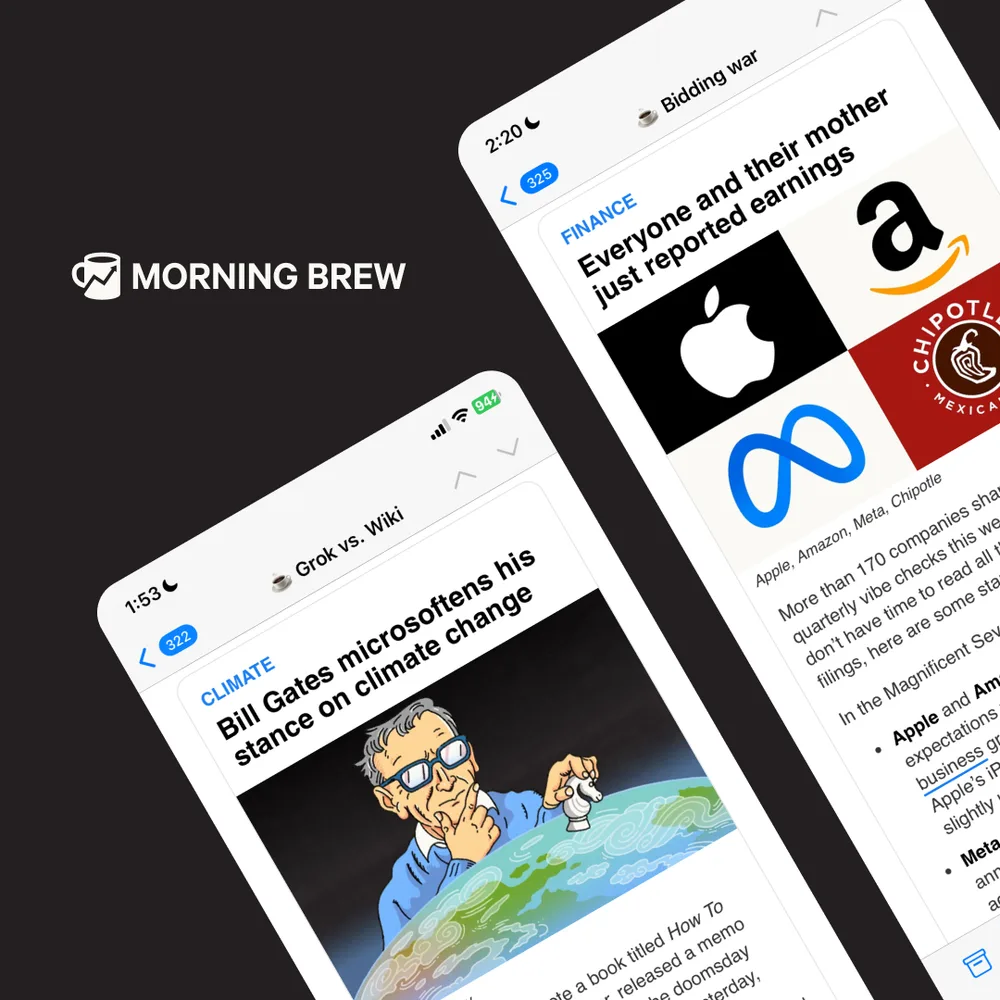 Morning Brew Inc. ChatGPT ad — Finance news translated into plain English.