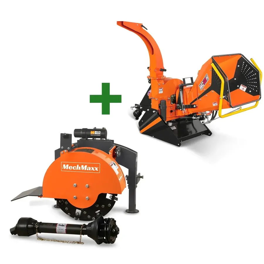MechMaxx ChatGPT ad — PTO Stump Grinder & 6" Chipper
