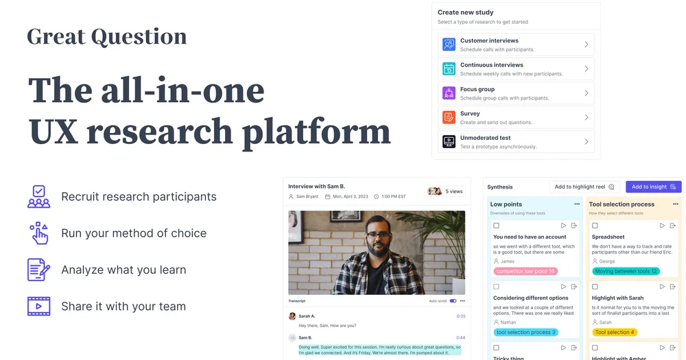 Great Question, Inc ChatGPT ad — The first read/write MCP for UX research in Enterprise & Fintech