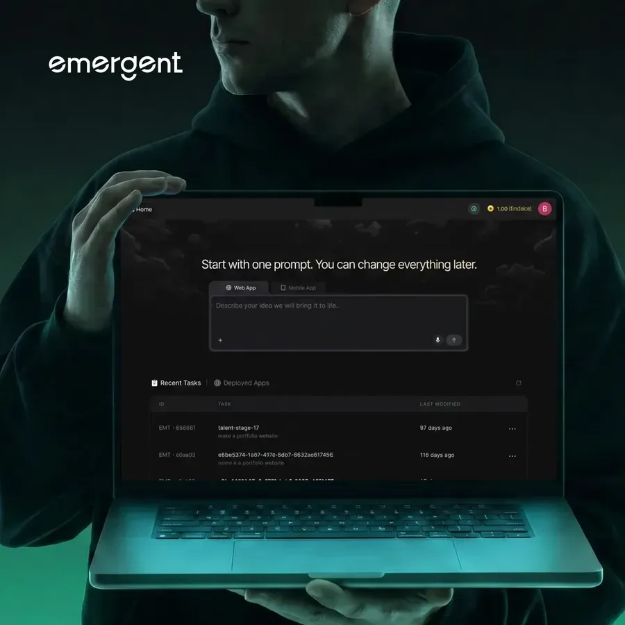Emergent ChatGPT ad — Emergent No-Code AI Builder
