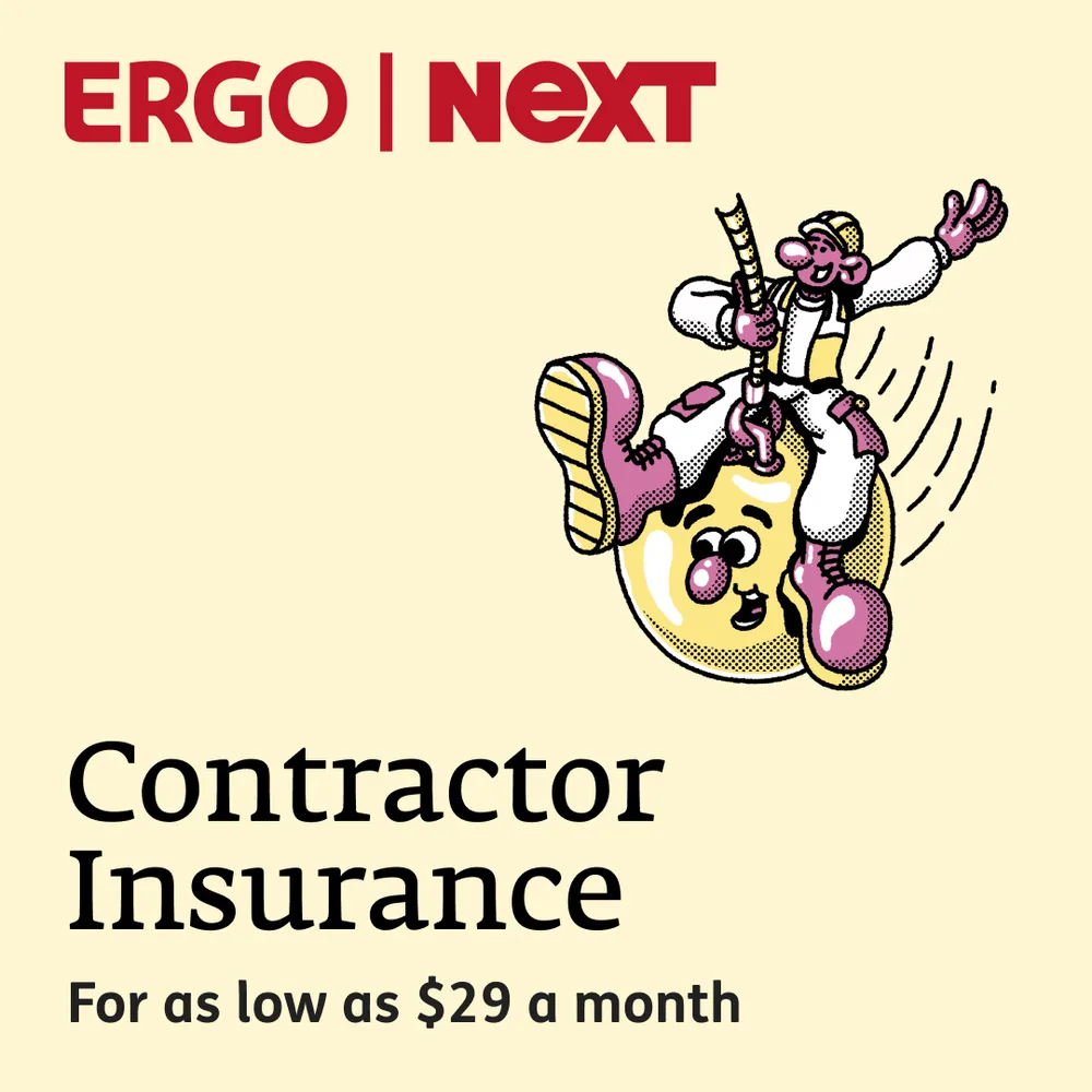 ERGO NEXT Insurance ChatGPT ad — Contractors Ins Prices in Real Estate