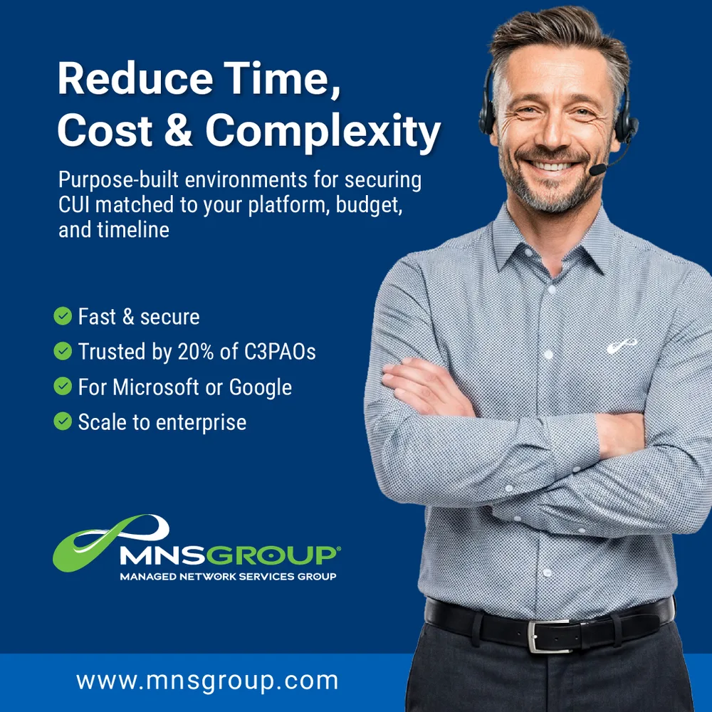 mnsgroup.com ChatGPT ad — Award-winning, trusted CMMC Enclave solutions