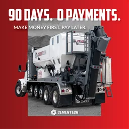 Cemen Tech ChatGPT ad — 90 Days No Pay. #1 Volumetric Mixer in Real Estate