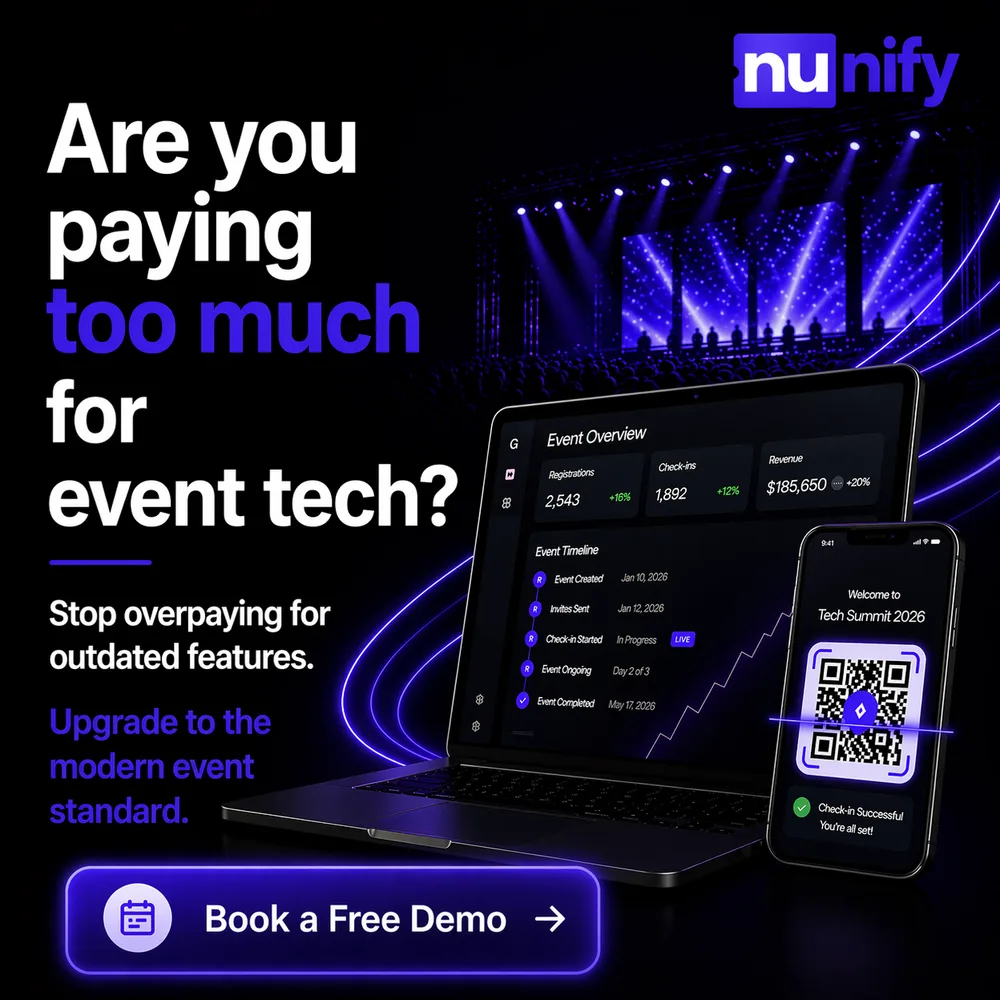 Nunify Tech Inc. ChatGPT ad — Best Event Check-in Software with Badges in Enterprise & Fintech