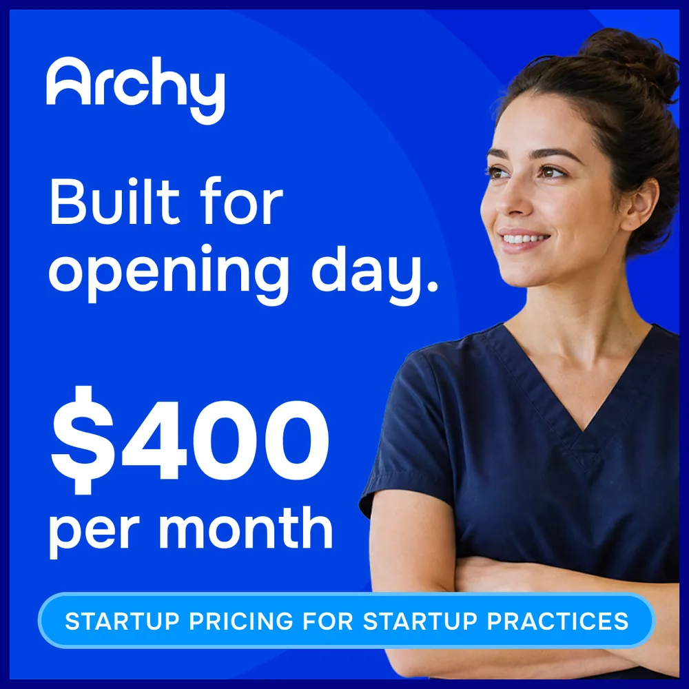 Archy Dental, Inc ChatGPT ad — $400/mo for dental practice startups (1 year)