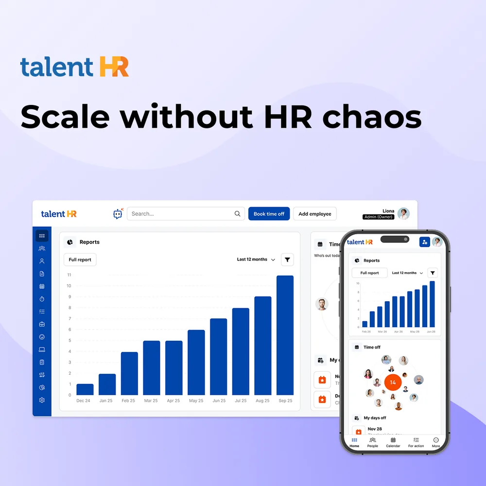 TalentHR ChatGPT ad — Outgrown HR Spreadsheets? Switch to TalentHR!