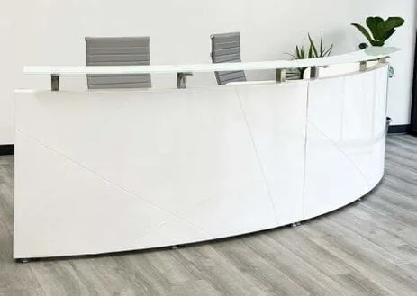 Modern Office ChatGPT ad — Curved Desks