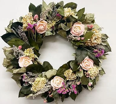 Pottery Barn ChatGPT ad — Dried Darling Blooms Wreath, 30"