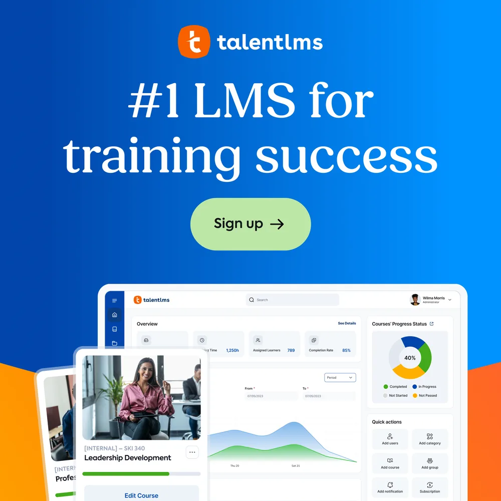 TalentLMS ChatGPT ad — Monitor Training Progress In Real Time