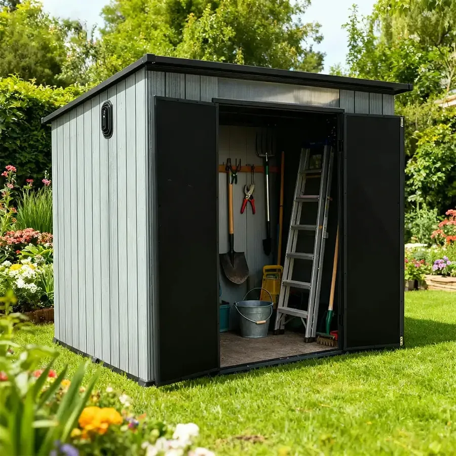 domi ChatGPT ad — Outdoor Resin Storage Shed Sloping Roof - 6.2'x... in Real Estate
