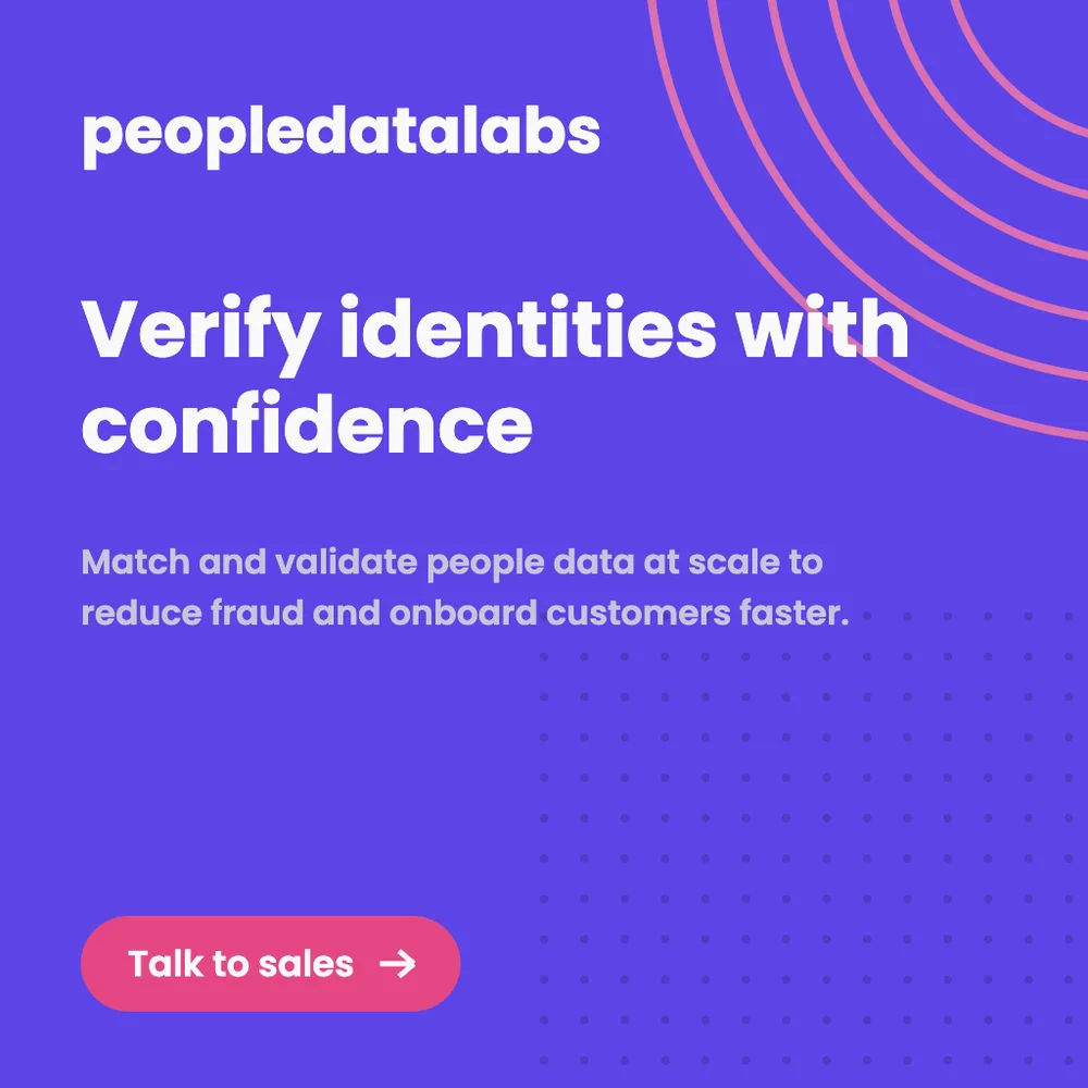 People Data Labs ChatGPT ad — Verify identities with confidence in Crypto & Investing