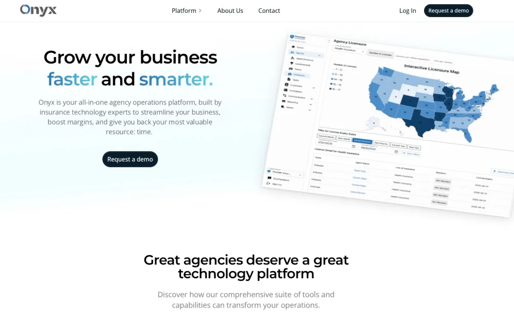 Onyx Platform ChatGPT ad — Onyx Platform | CRM and Dialer for Insurance in Enterprise & Fintech