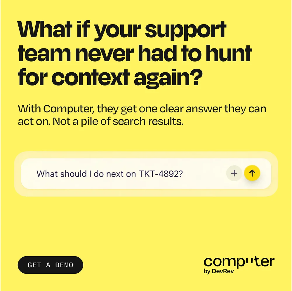 DevRev Inc. ChatGPT ad — AI Customer Support in Enterprise & Fintech
