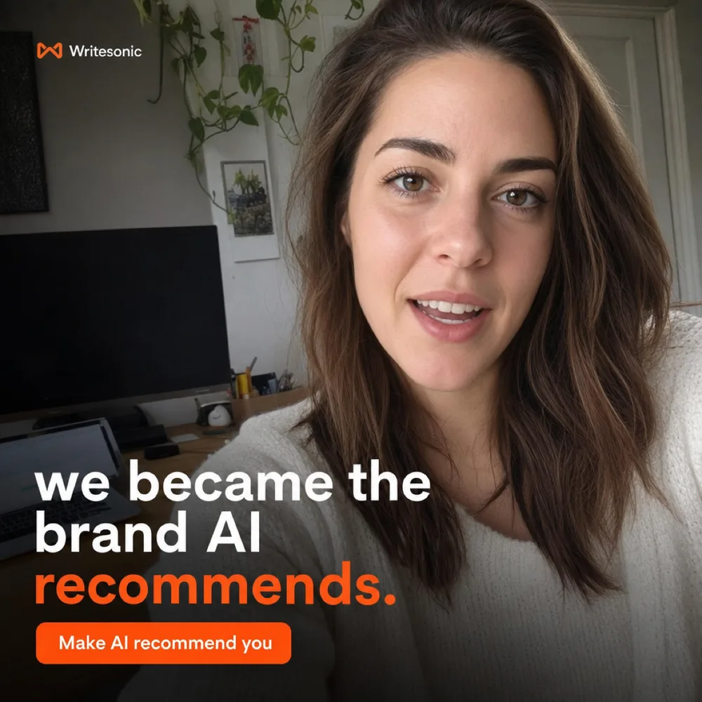 Writesonic ChatGPT ad — White-Label AI Reports in Enterprise & Fintech