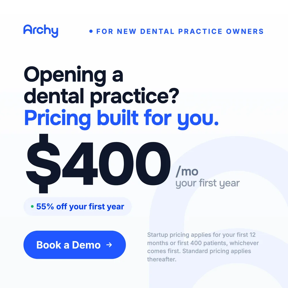 Archy Dental, Inc ChatGPT ad — $400/mo for dental practice startups