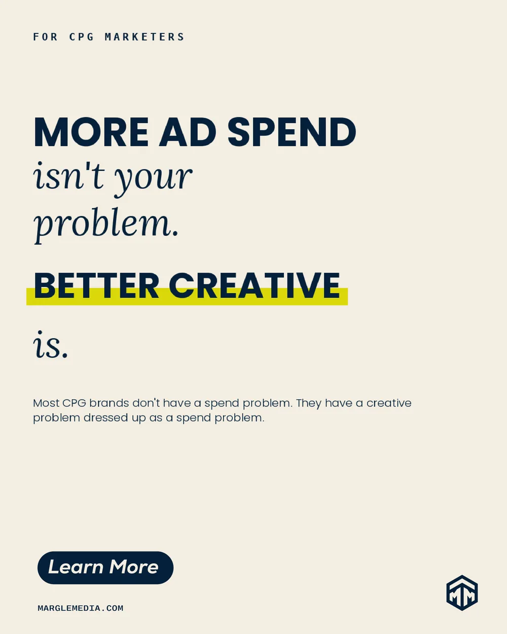 Margle Media LLC ChatGPT ad — Your CPG Brand Has a Visibility Problem
