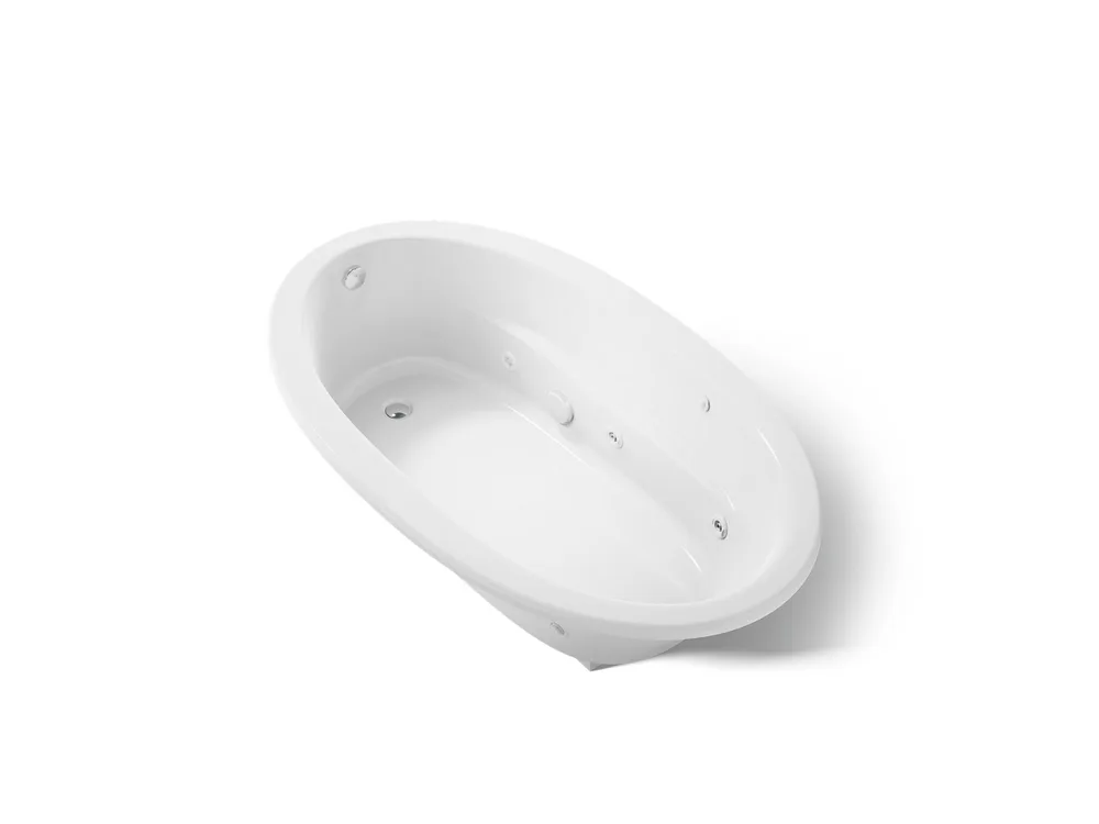 Kohler ChatGPT ad — Sunward® 72" x 42" drop-in heated whirlpool bath