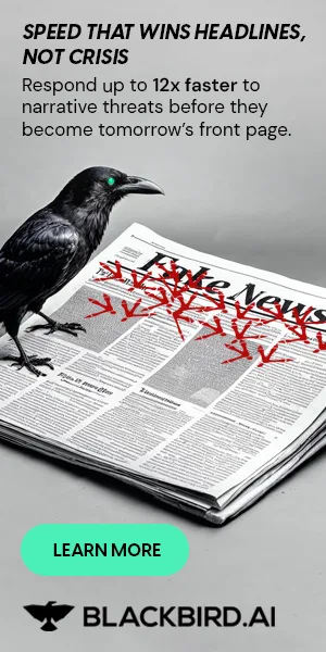 Blackbird.AI ChatGPT ad — Identify Coordinated Social Manipulation