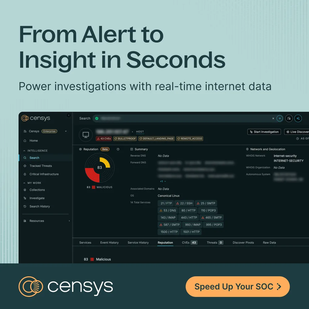 Censys, Inc. ChatGPT ad — Alert to Insight Fast