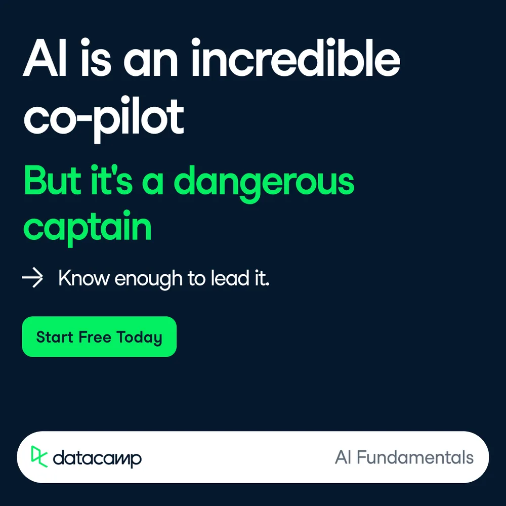 DataCamp ChatGPT ad — Analyze Data Using AI in Crypto & Investing