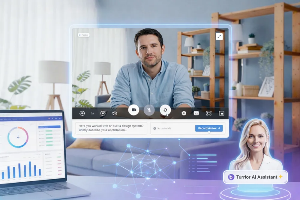 turrior ai ChatGPT ad — Screen Applicants with AI video interview