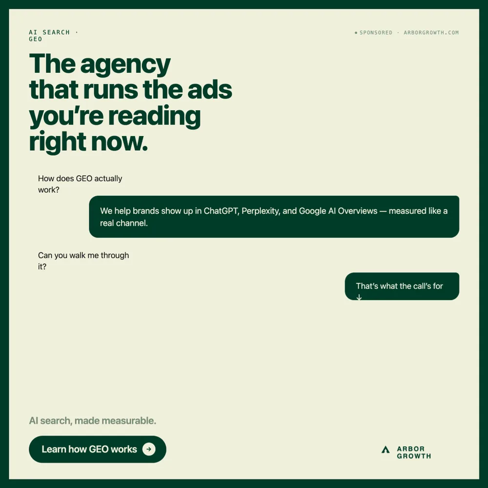 Arbor Growth ChatGPT ad — The agency running the ad you're reading. in Email Marketing & CRM