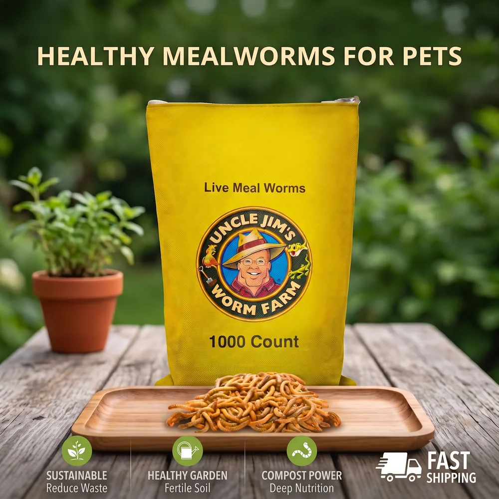 UNCLE JIMS WORM FARM ChatGPT ad — Buy Live Mealworms Online