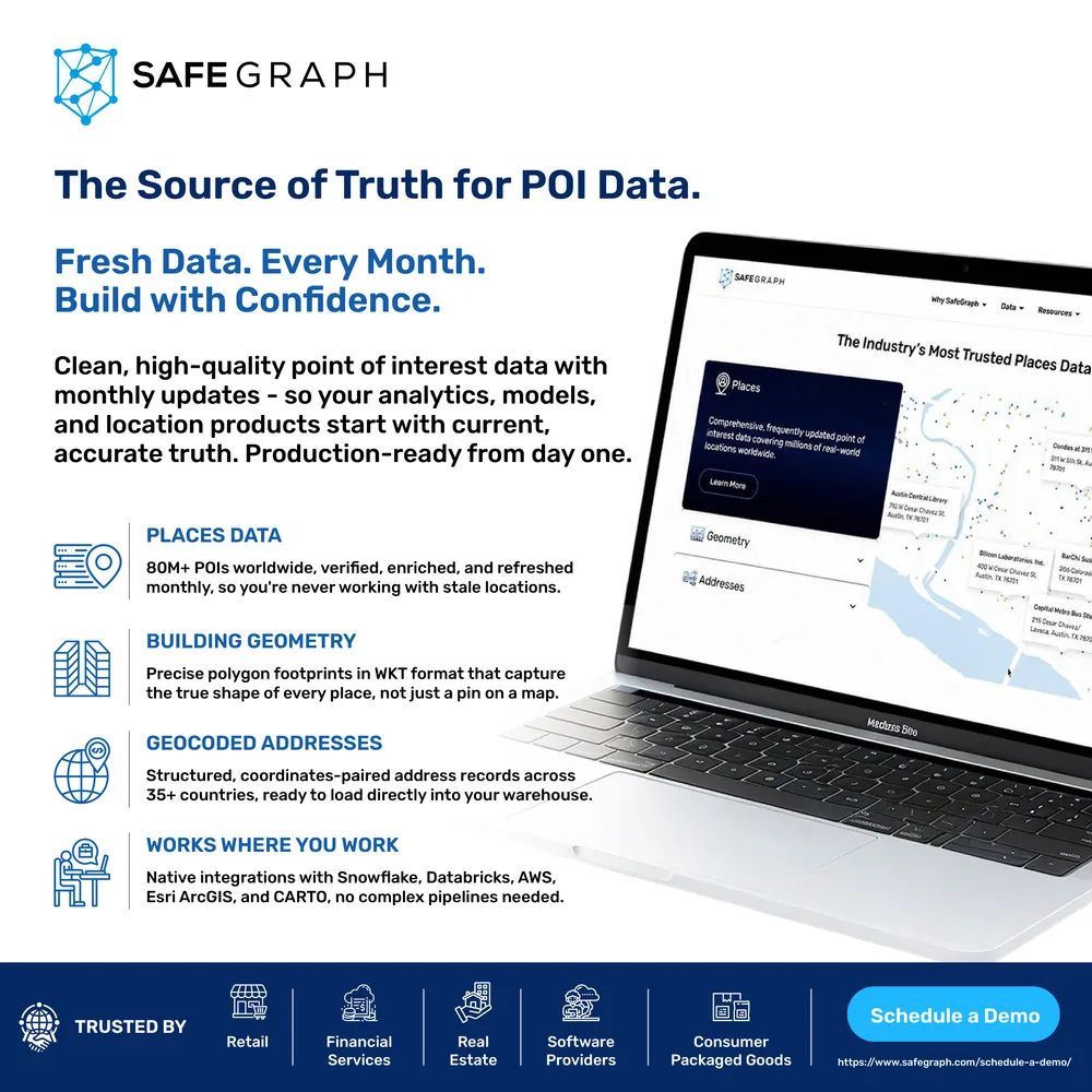 SafeGraph ChatGPT ad — The POI Data Analysts Actually Trust in Business Consulting