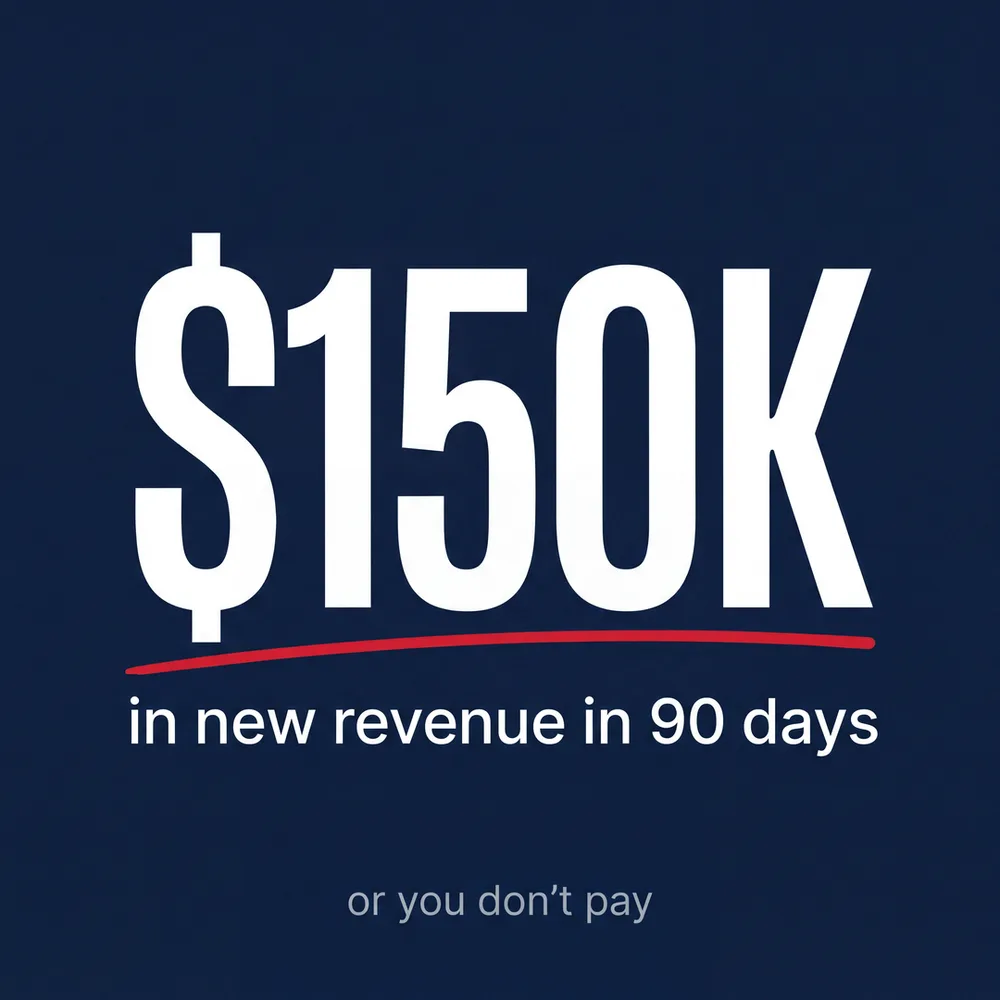 Online Biz Builders LLC ChatGPT ad — $150K in New Revenue in 90 Days, or You Don't Pay