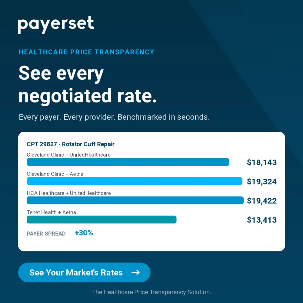 Payerset, Inc. ChatGPT ad — Benchmark reimbursement rates