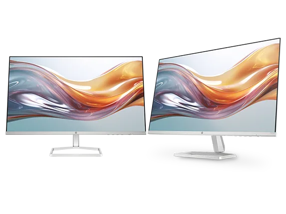Hewlett Packard ChatGPT ad — Dual HP Series 5 27 inch FHD White Monitor