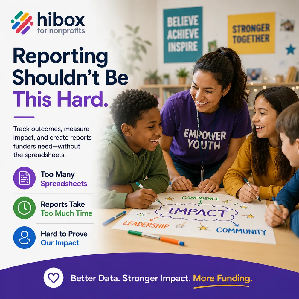 Hibox for Nonprofits ChatGPT ad — Track Outcomes Across Programs in Email Marketing & CRM