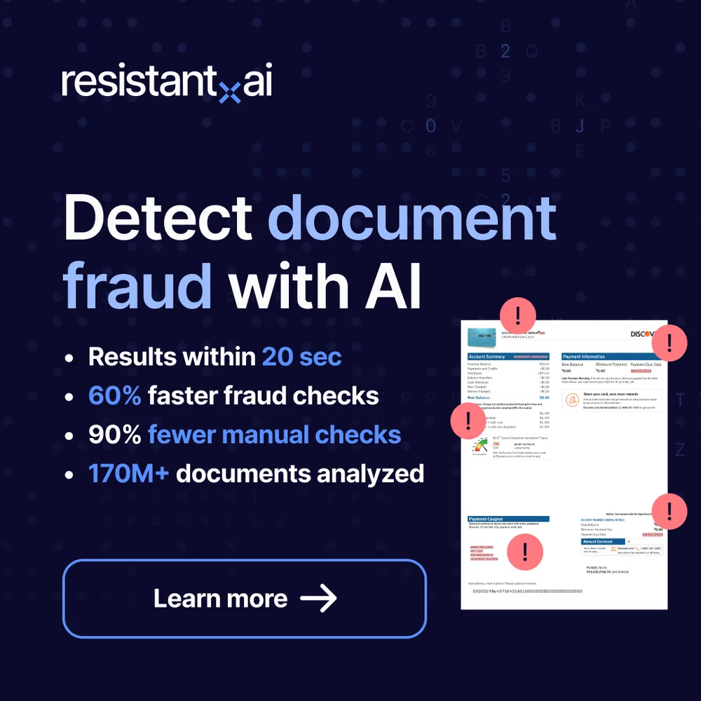 Resistant.ai Inc ChatGPT ad — Fraud Detection System | Resistant AI in Enterprise & Fintech