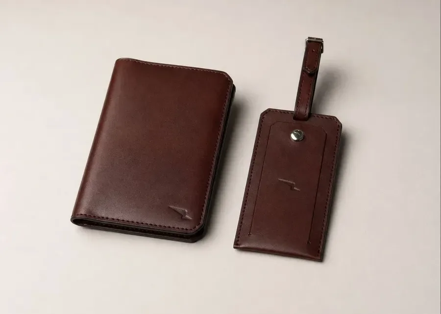 Wolf & Shepherd ChatGPT ad — Leather Passport Holder & Bag Tag - Maple