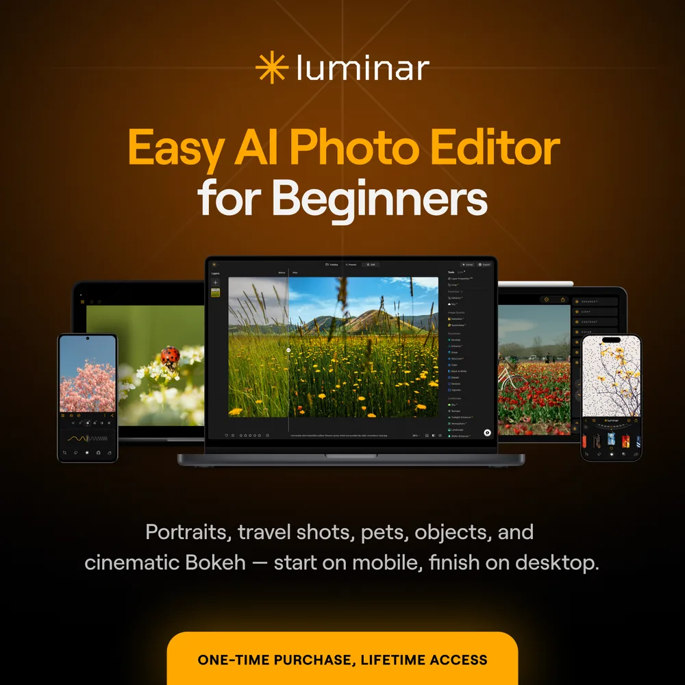 Skylum ChatGPT ad — Beginner-friendly photo editor for easy results in E-commerce & Retail
