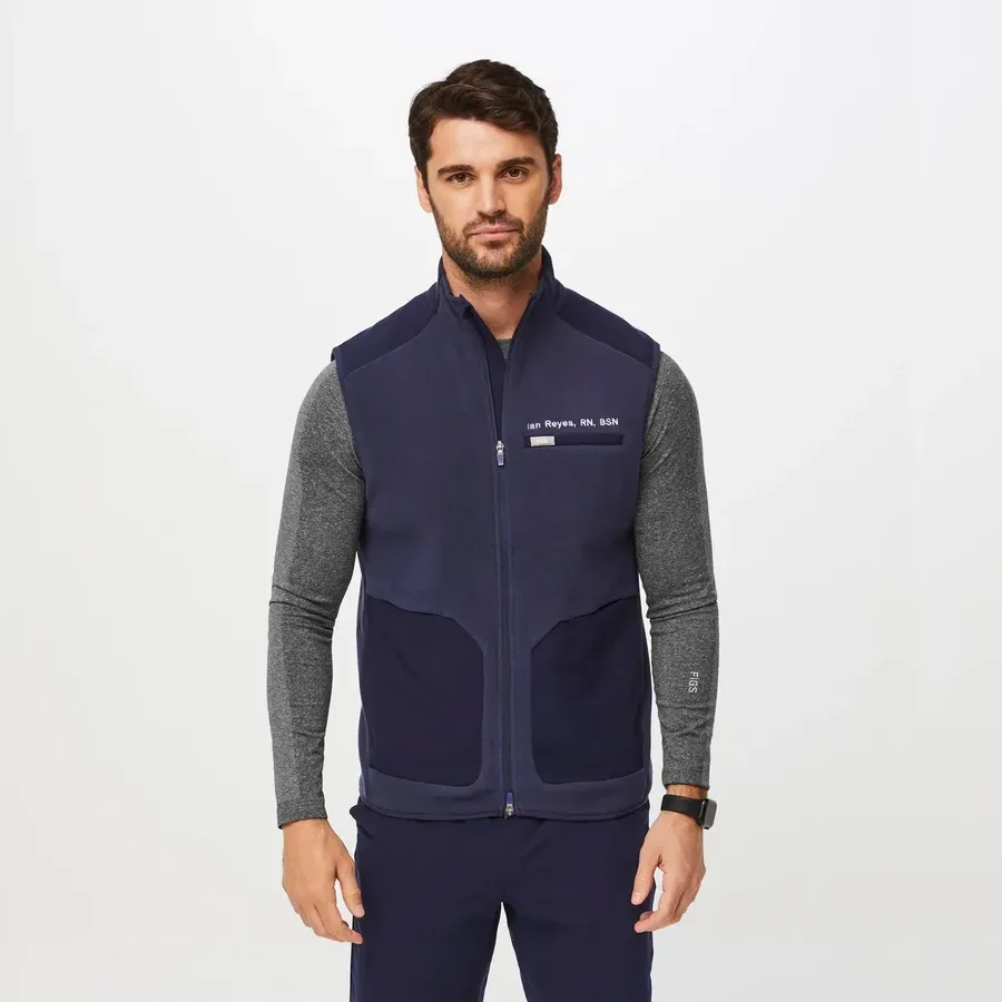 FIGS ChatGPT ad — FIGS Mens Navy On-Shift™ - Fleece Vest, Size 2XL