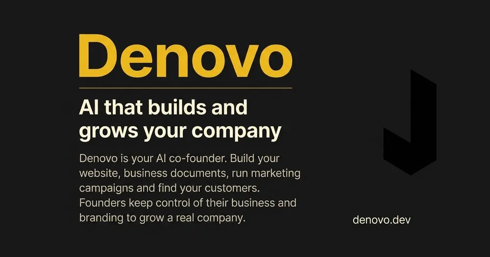 Denovo Operating AI ChatGPT ad — Turn Your Idea Into a Business in Business Consulting