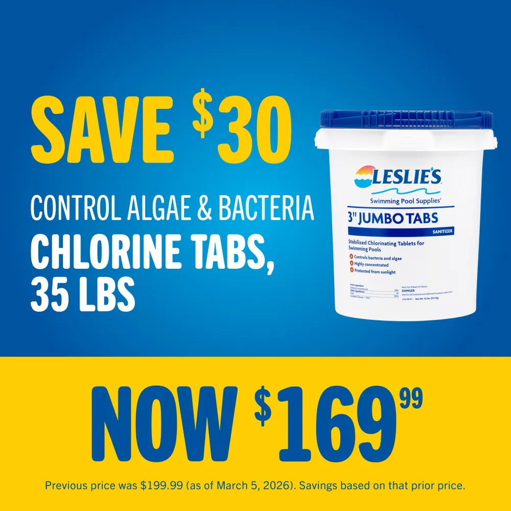 Leslie's ChatGPT ad — Best Chlorine Tabs for Pool | 35lb Tab
