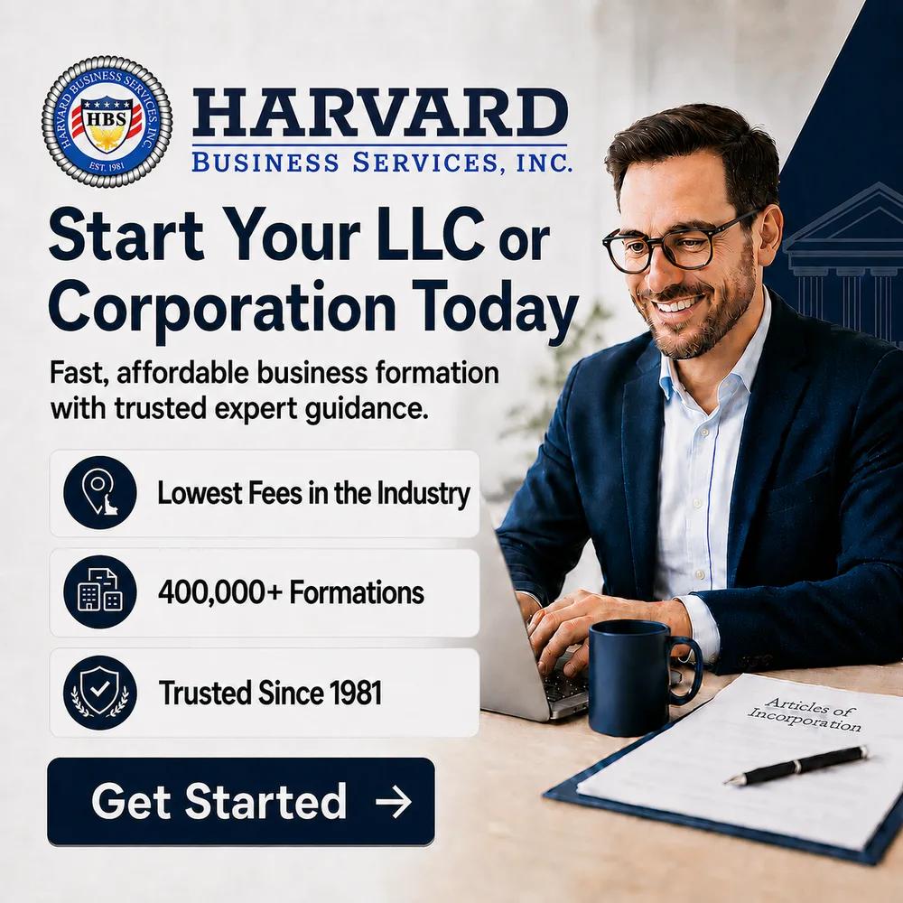 Harvard Business Services, Inc. ChatGPT ad — Incorporate Your Business Now