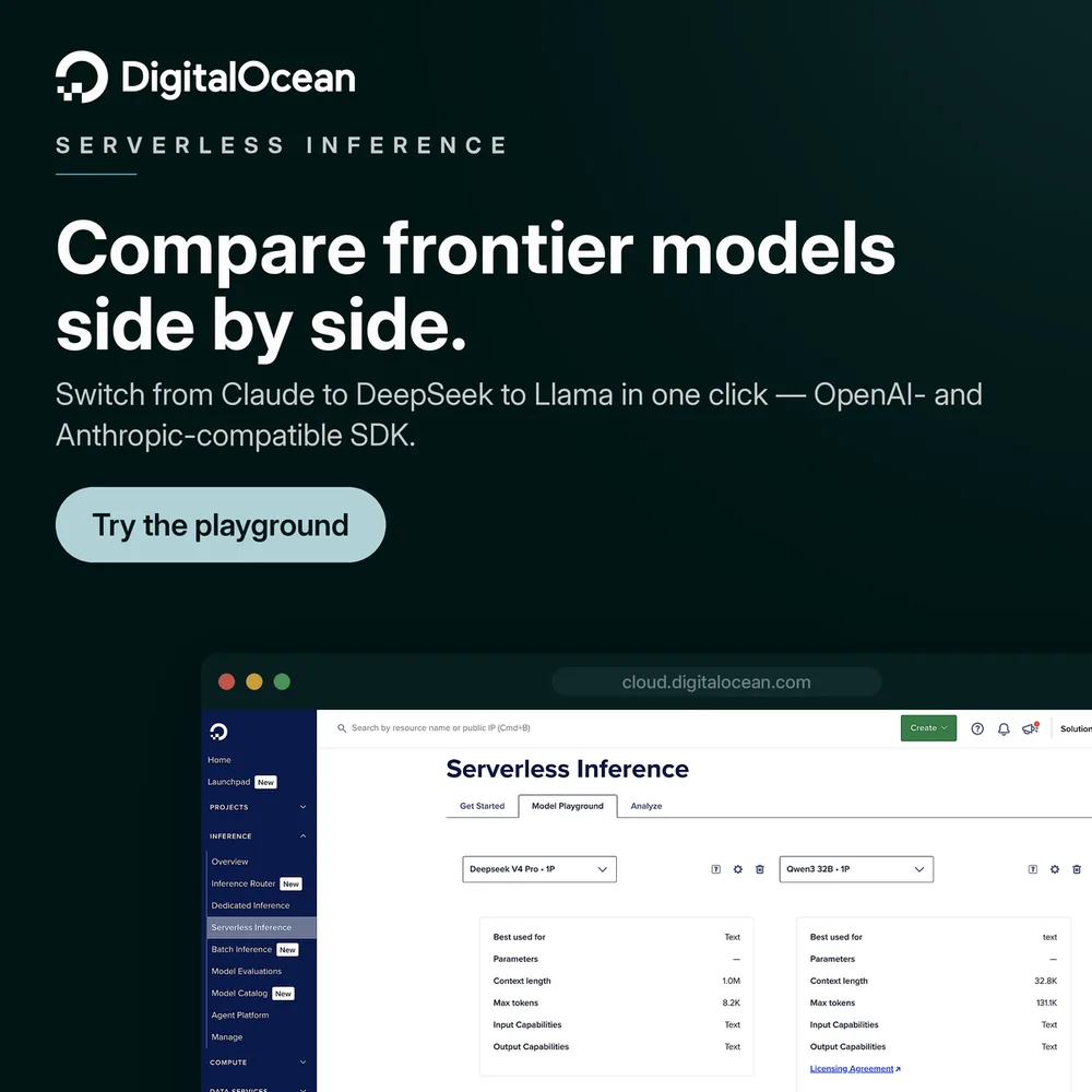 Digital Ocean ChatGPT ad — Every model, one API key