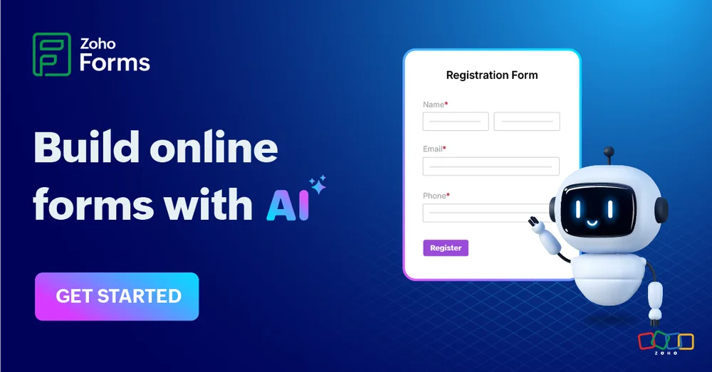 Zoho Corporation ChatGPT ad — AI form builder free