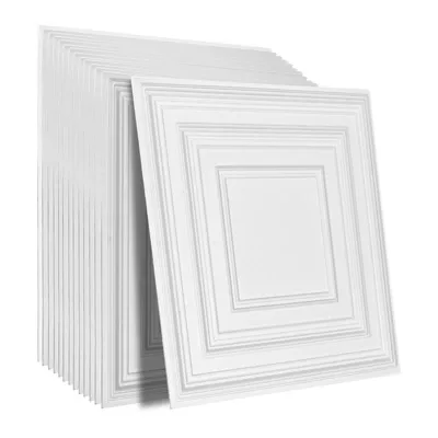Target ChatGPT ad — VEVOR Ceiling Tiles,12-Pack 24x24in,Drop Ceiling Tiles Premium PVC Sheet,Easy Installation/Cutting Plastic Glue-up Ceiling Tile,Ceiling Covering,White